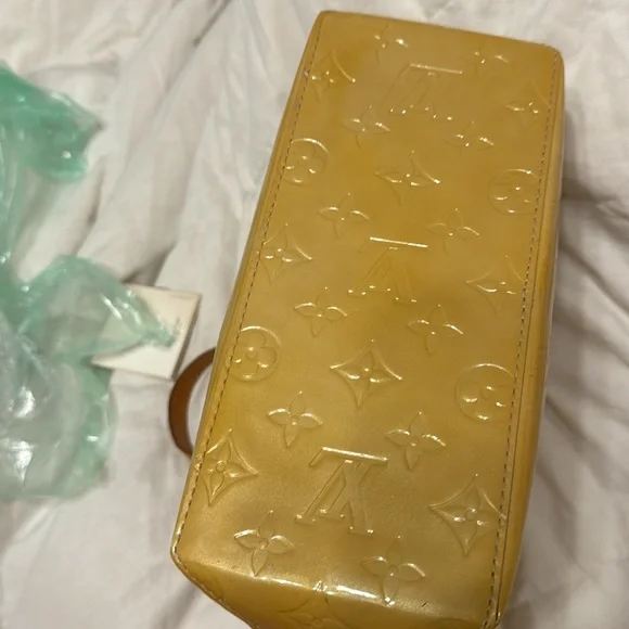 Louis Vuitton Bag Reade Monogram Vernis Pm Yellow/Gold Patent Leather Tote Small - Picture 7 of 13